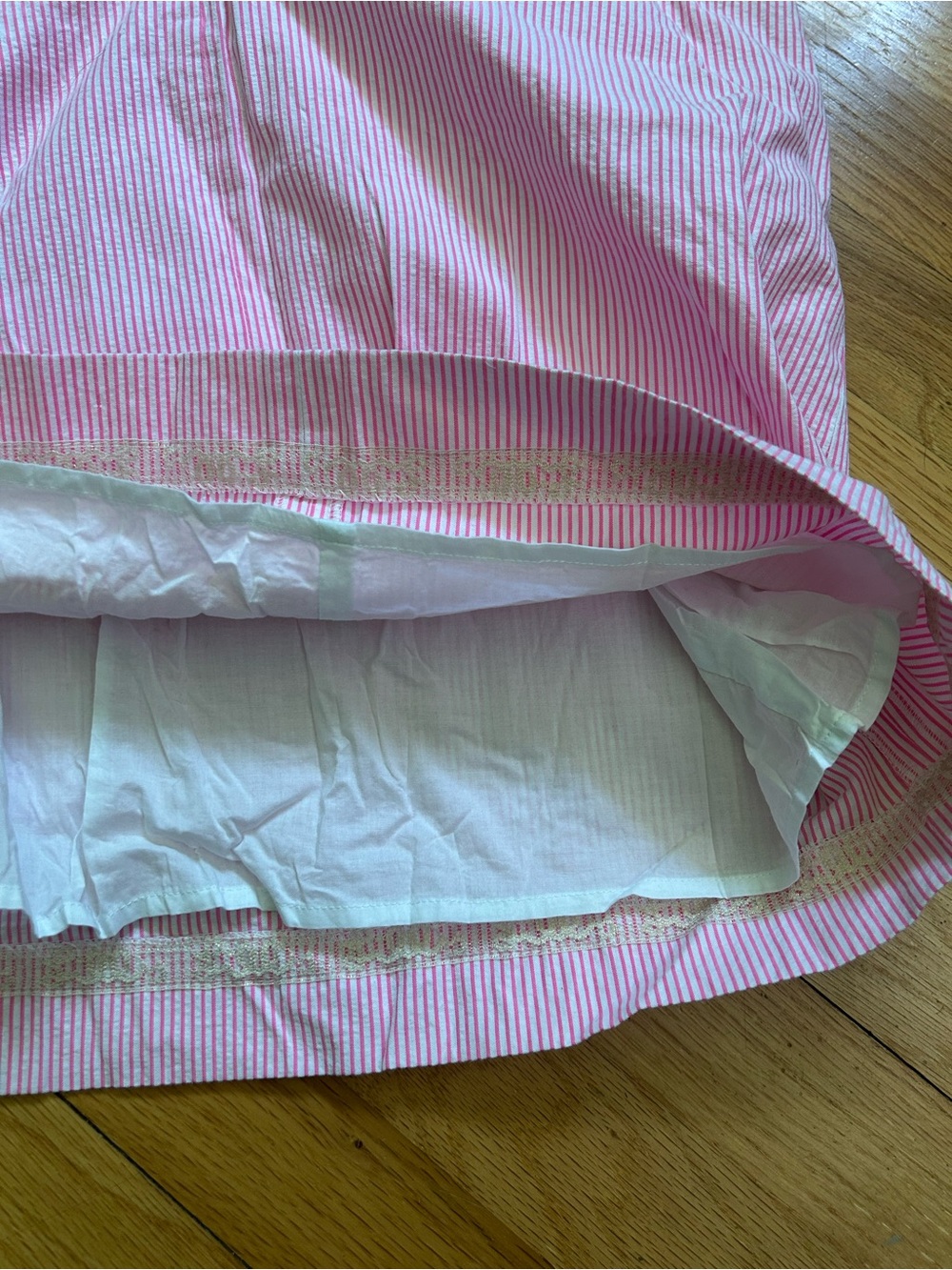 Lilly Pulitzer Phoebe Ruffle Neck Seersucker Dress Pink Size 10 - Picture 9 of 12
